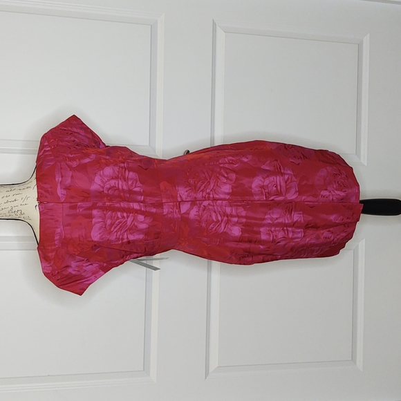 $228 Helene Berman Made in England Size 8 Red & Fuchsia Party Dress 🎉 💃 - Picture 7 of 7